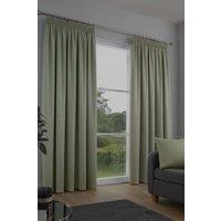 Fusion 'Galaxy' Pair of Light Reducing Thermal Effect Pencil Pleat Curtains in Green | Size: 229 cm width x 229 cm drop