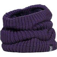 Heat Holders Women's Winter Warm Fleece Lined Chunky Knit Thermal Neck Warmer in Purple