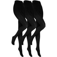Heat Holders Women's 3 Pack Opaque Fleece Lined Thermal Tights for Winter in Black | Size: XL