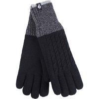 Heat Holders Women's Patterned Fleece Lined Warm Thermal Gloves for Winter in Black | Size: Medium/Large