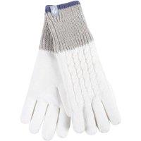 Heat Holders Women's Patterned Fleece Lined Warm Thermal Gloves for Winter in Cream | Size: S/M
