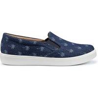 Hotter Women's Wide Fit 'Tara' Deck Shoes in Dark Blue | Size: 3