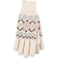 Heat Holders Women's Knitted Thermal Insulated Gloves for Winter in Cream | Size: Medium/Large