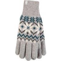 Heat Holders Women's Knitted Thermal Insulated Gloves for Winter in Light Grey | Size: S/M