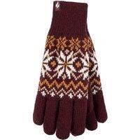 Heat Holders Women's Knitted Thermal Insulated Gloves for Winter in Burgundy | Size: Medium/Large
