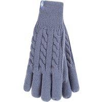 Heat Holders Women's Cable Knit 2.3 Tog Fleece Lined Thermal Winter Gloves in Blue | Size: Medium/Large