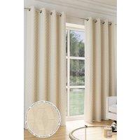 Enhanced Living Velvet Embossed Thermal Dimout Curtains for Bedroom & Living Room in Cream | Size: 117 cm width x 183 cm drop
