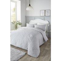 Serene 'Luana' Microfibre Pinsonic 3D Floral Design Duvet Cover Set in Silver | Size: Single
