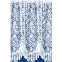 Tyrone Textiles Kew Traditional Floral White Net Curtain Flounce | Size: 200 cm width x 114 cm drop