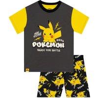 Pokemon Boy's Pikachu Short Sleeve Pyjamas in Black | Size: 7-8 Years