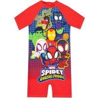 Marvel Boy's Spidey & His Amazing Friends Surfsuit in Red | Size: 3-4 Years