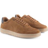 Silver Street London Men's Lucano Suede Leather Casual Trainers in Tan | Size: 8