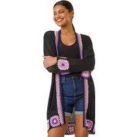 Crochet Hem Lightweight Knit Cardigan
