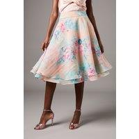 Organza Floral Midi Skirt