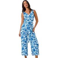 Dusk Shell Print Button Jumpsuit