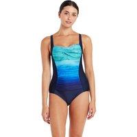 Zoggs Women's Honor Ruched Front One Piece Swimsuit in Blue | Size: 8