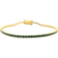 Harfi Women's Emerald Gemstone Gold Vermeil Tennis Bracelet | Size: 18 cm