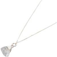 Harfi Women's Raw Aquamarine Sterling Silver March Birthstone Necklace | Size: 18 inches