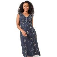 Petite Embellished V-Neck Midi Dress