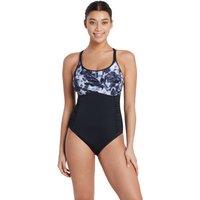 Zoggs Women's Marble Multiway One Piece Swimsuit in Black | Size: 10