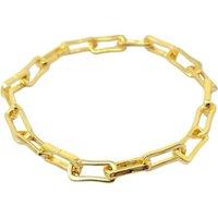Harfi Women's Customisable Hinged Link Paperclip Charm Bracelet in Gold | Size: 20 cm