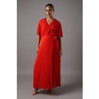 Coast Women's Maternity Pleat Wrap Dress in Orange | Size: 10
