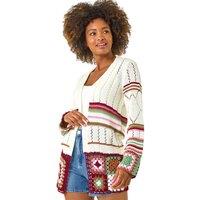 Edge Crochet Detail Knit Cardigan