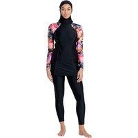 Zoggs Women's Modesty Suit side print Women One Piece Swimsuit in Black | Size: 8