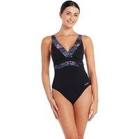 Zoggs Women's Dusk Square Back One Piece Swimsuit in Black | Size: 8
