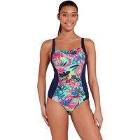 Zoggs Women's Ruched Front Women One Piece Swimsuit in Green | Size: 8