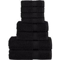 8 Piece Premium Towel Set SOLUND Black 600 gsm