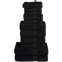 Berkfield Home 12 Piece Premium Towel Set SOLUND Black 600 gsm
