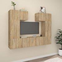 6 Piece TV Cabinet Set Sonoma Oak Engineered Wood
