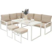 Monstershop Aluminium Corner Sofa Set - White