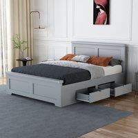 Flintshire Furniture Ltd Conway Four Drawer Storage Bed in Grey | Size: Double