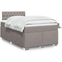 Box Spring Bed with Mattress Taupe 120x190 cm Fabric