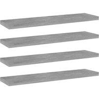 Bookshelf Boards 4 pcs Concrete Grey 40x10x1.5 cm Engineered Wood