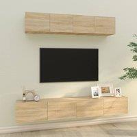 Berkfield Home 4 Piece TV Cabinet Set Sonoma Oak Engineered Wood in Brown