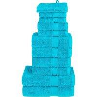 Berkfield Home 12 Piece Premium Towel Set SOLUND Turquoise 600 gsm in Blue