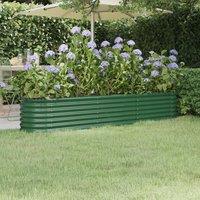 Berkfield Home Garden Raised Bed Powder-coated Steel 224x40x36 cm Green | Size: 224 x 40 x 36 cm