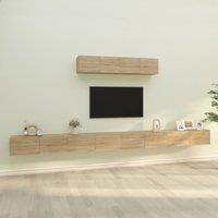 Berkfield Home 4 Piece TV Cabinet Set Sonoma Oak Engineered Wood in Brown