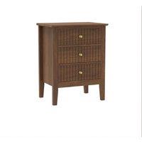 Melody Maison Pair Of 3 Drawer Bedside Tables - Hales Dark Wood Range in Dark Brown