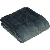 Paoletti Empress Faux Fur Throw in Dark Grey | Size: 140 cm x 200 cm