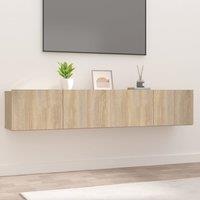 Berkfield Home TV Cabinets 2 pcs Sonoma Oak 80x30x30 cm Engineered Wood in Brown | Size: 80 x 30 x 30 cm
