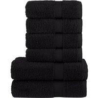 Berkfield Home 6 Piece Premium Towel Set SOLUND Black 600 gsm