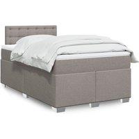 Box Spring Bed with Mattress Taupe 120x190 cm Fabric