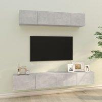 Berkfield Home 4 Piece TV Cabinet Set Concrete Grey Engineered Wood