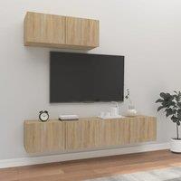 Berkfield Home 3 Piece TV Cabinet Set Sonoma Oak Engineered Wood in Brown