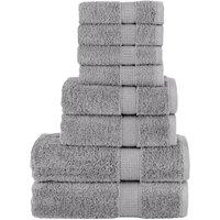 Berkfield Home 8 Piece Premium Towel Set SOLUND Grey 600 gsm