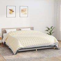 Berkfield Home Weighted Blanket Light Cream 235x290 cm 15 kg Fabric